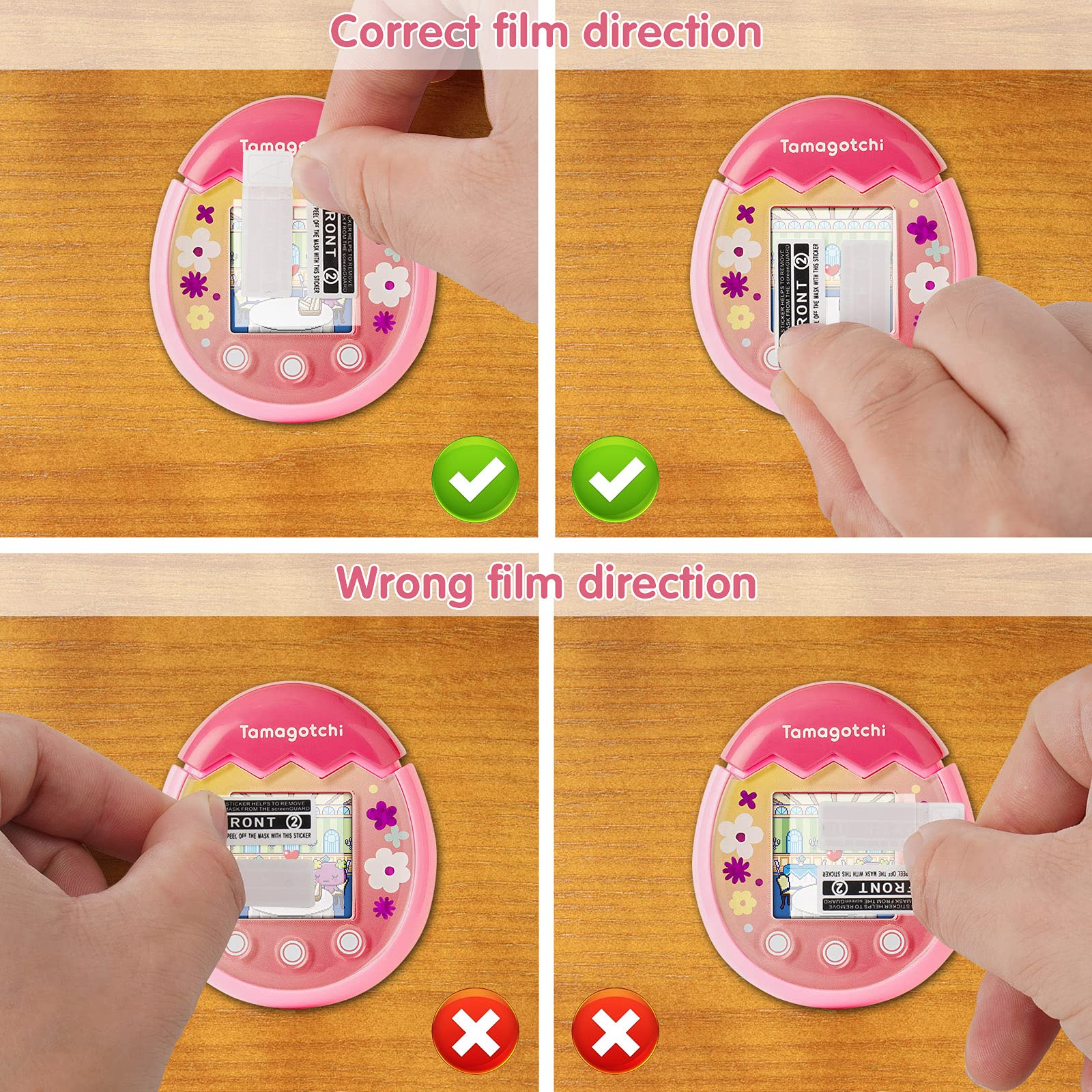 MGZNMTY 4 Pack Hard Screen Protector Compatible for Tamagotchi Pix Virtual Pet Machine