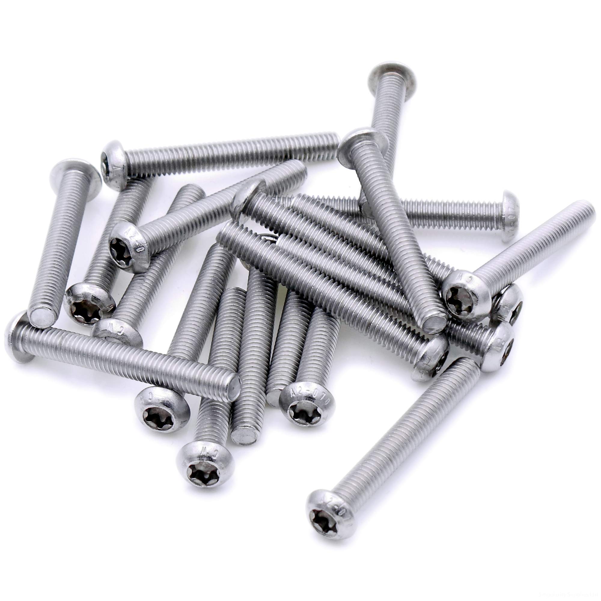 M6 (6mm x 35mm) TX Socket Button Machine Screw (Bolt) - Stainless Steel (A2) (Pack of 20)