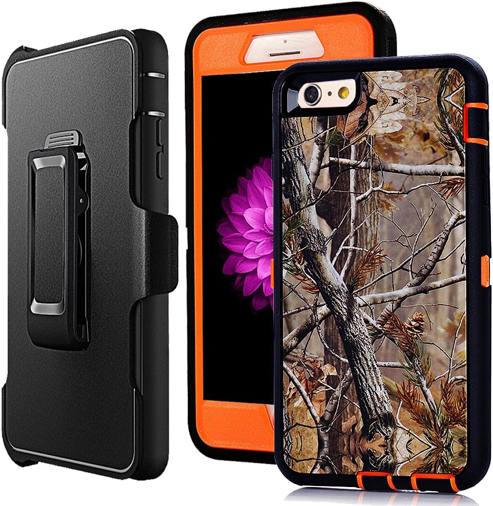 iPhone 6 Kickstand Case,Defender iPhone 6s Cover,Harsel Heavy Duty Shockproof Camo Pink Tree Woods Full Body Rugged Hybrid Protection Cover Case w/Screen Protector & Belt-Clip for iPhone 6/6s 4.7"