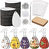 50pcs Sublimation Blank Earrings, 1.8" Sublimation Earring Blanks for Mom, Lightweight Wood Earrings