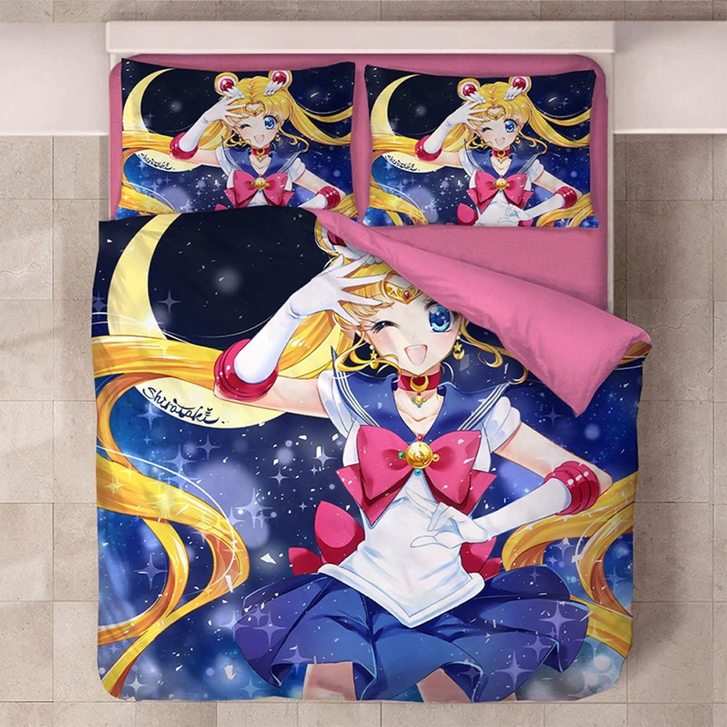Sailor Moon Duvet Cover Bedding Set, Microfibre 1 x Duvet Cover + 2 x