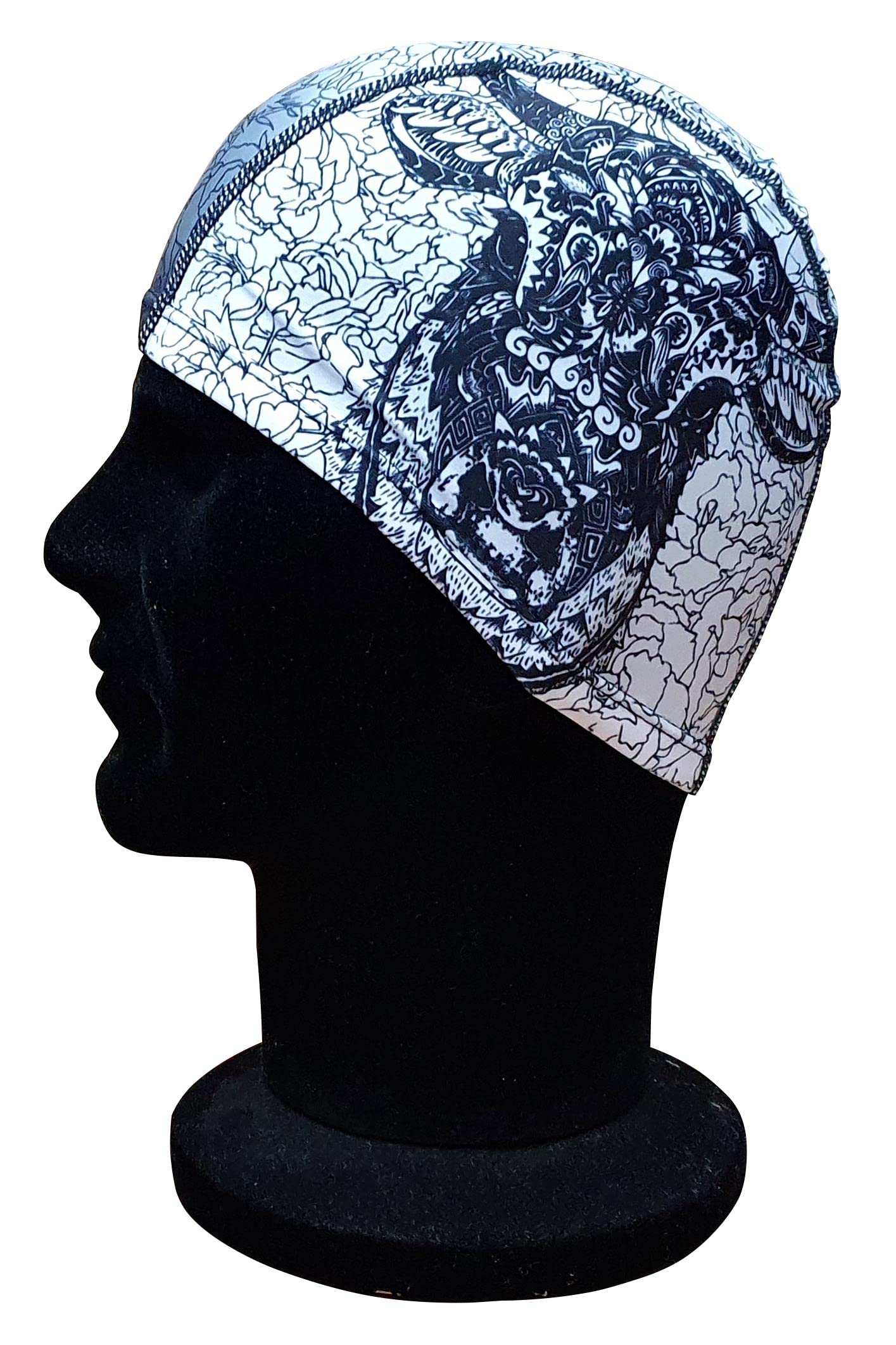 Blue Reef Stunning Asian Oriental Art Inspired Graphic Designs Spandex Elasticated Pull On Swim Cap For All Ages 3+ Years (Bull Grey)