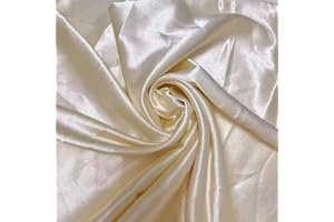 LMAEZNER Satin Fabric by The Yard, Satin Fabric Silky & Shiny SmoothCloth Fabric Bridal Satin Fabric for Wedding Dress DIY Making Supplies Quilting Patchwork Clothing Sewing (1 Yard, Off White)