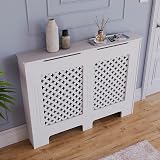 Vida Designs Oxford Radiator Cover White Medium H82xW111xD19cm view 4