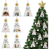 Vercraft 21 Pcs Nativity Scene Christmas Tree Ornaments Wooden Christian Christmas Tree Hanging Ornaments Rustic Religious Nativity Characters Xmas Decor for Jesus Xmas Holiday Party Decoration Gifts