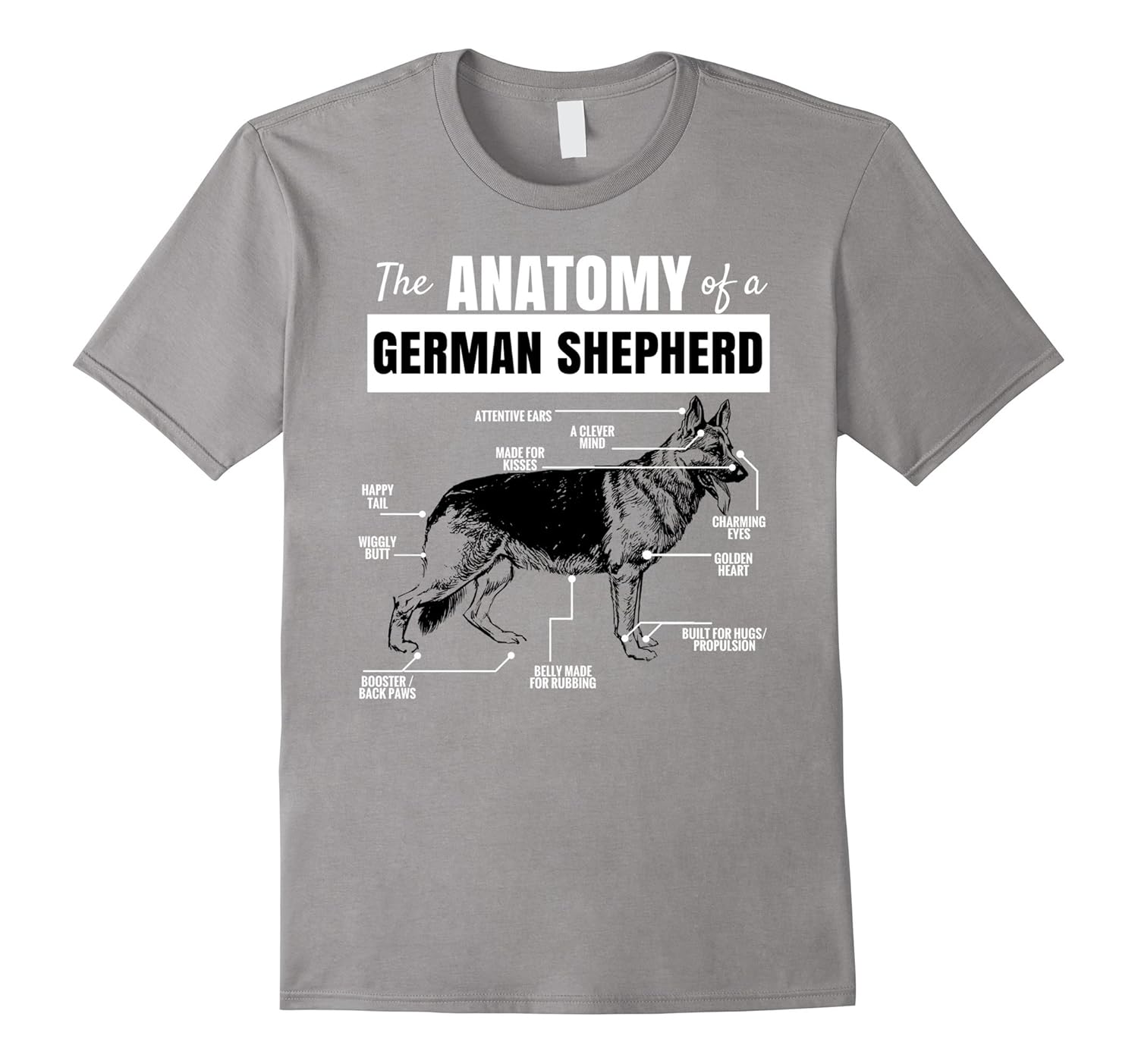 Anatomy of a German Shepherd T-Shirt Funny Dog Shirt-ANZ