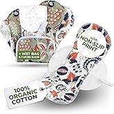 Non-Slip Reusable Incontinence Pads for Bladder Control (L+XL; 6-Pack); High Temp Washable Organic Cotton Cloth Pads with Fast Absorption & Odor Control; Ultra-Soft & Non-Irritating for Sensitive Skin