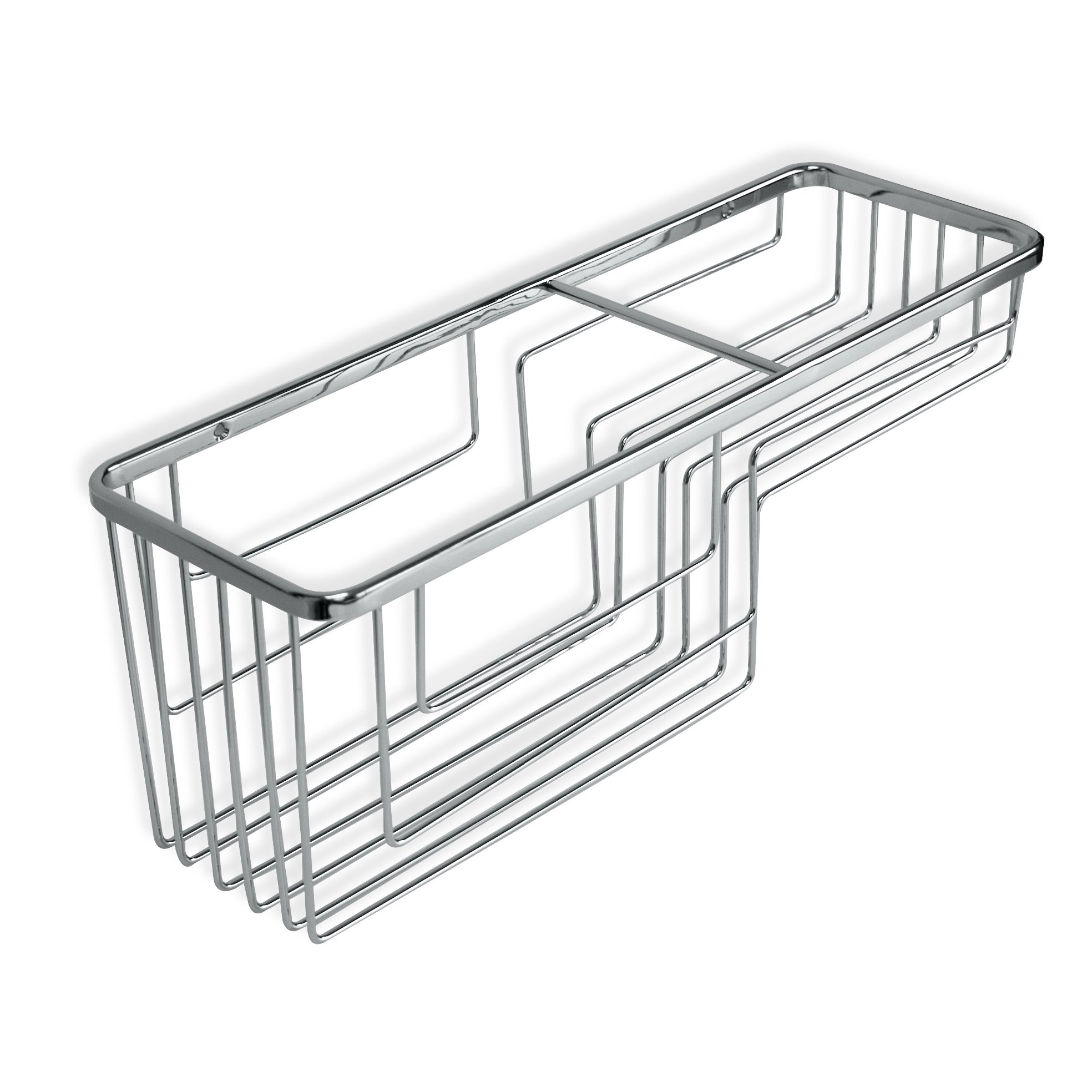 TATAY Rectangular Krom basket, two levels, functional design and high capacity, made of chrome-plated brass and stainless steel