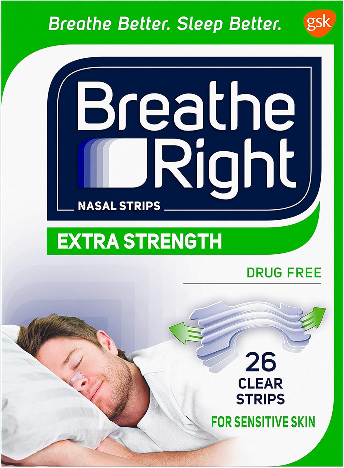Breathe Right Nasal Strips to Stop Snoring, Drug-Free, Extra Clear, 26 count: Health & Personal Care