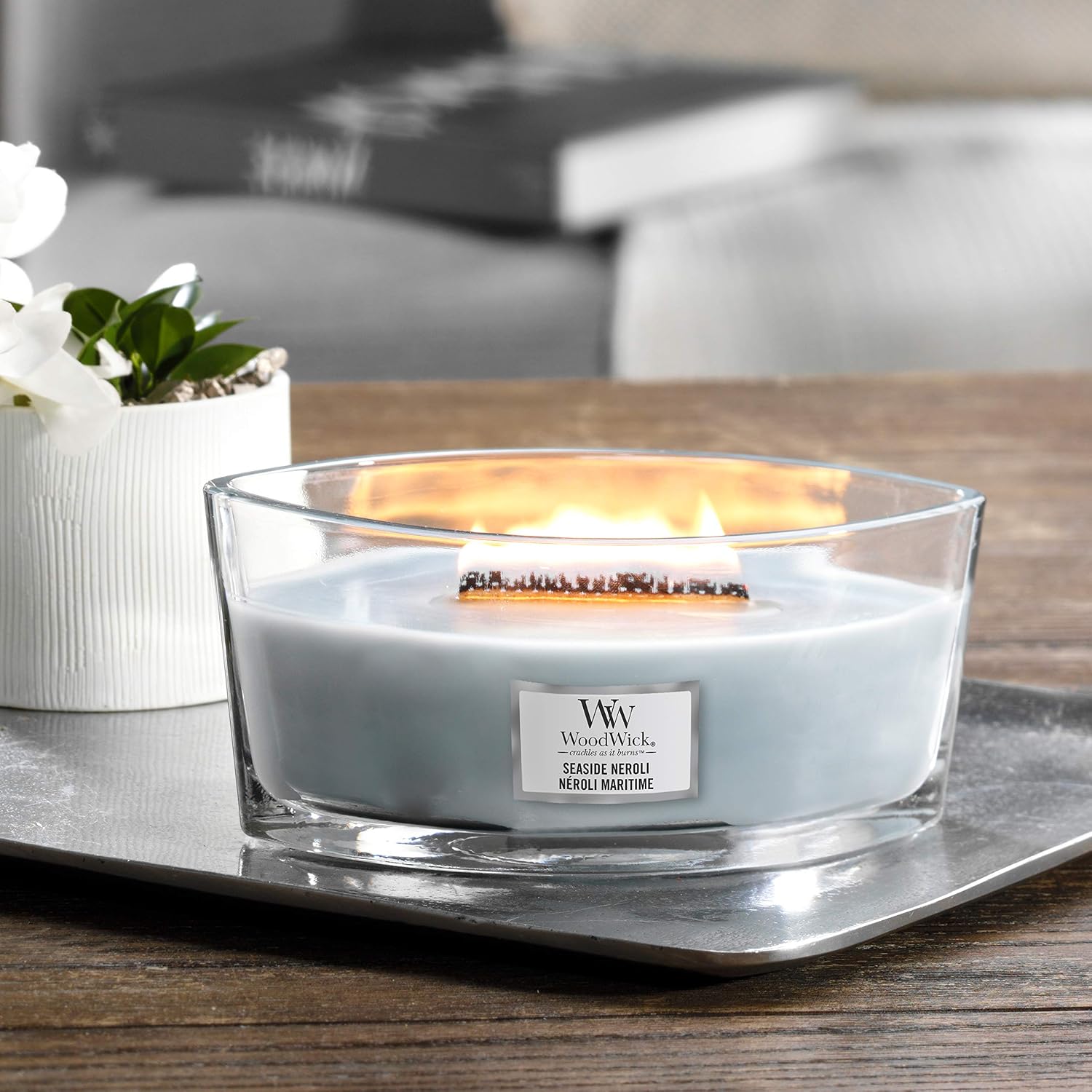Woodwick Ellipse Scented Candle with Crackling Wick, Seaside Neroli - Image 5