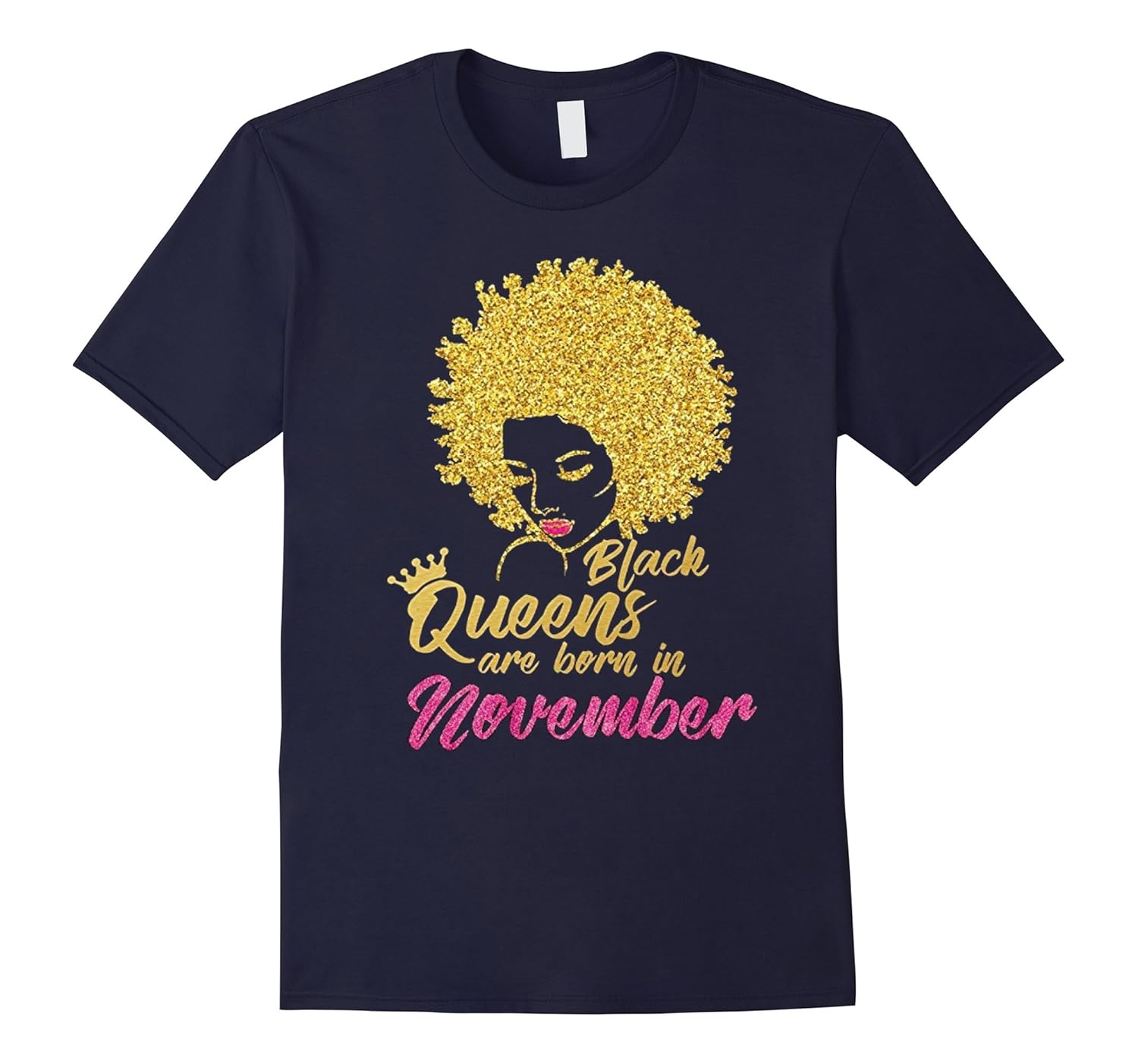 Black Queens Are Born In November Birthday T-Shirt for Women-ANZ