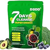 DSDD Organic Super Greens Powder, Greens Superfood Powder for Digestion, Gut Health, Immunity & Energy with Probiotics, Moringa, Spirulina Chlorella - Gluten Free, Green Juice 20 Servings