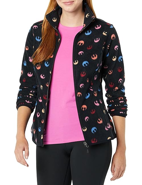 Amazon Essentials Disney | Marvel | Star Wars | Princess Women's Polar Fleece Full-Zip Mock Jackets, Star Wars Rebel, X-Small