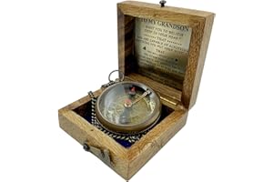 MAH Gifts for Grandson Brass Handmade Compass Gift by Grandfather Gift Idea by Grandpa Grandma Memory Present to My Grandson Birthday Baptism Confirmation Love Christmas Tree Best Graduation Gifts