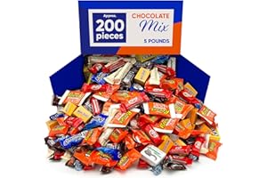 CHAIN & JO SWEETS Chocolate Candy Bulk Candy Variety Pack 5 Pounds Approx 200 Count - Individually Wrapped Snacks For Adults & Kids , Snack Variety Pack Candy For Party Bar , Peanut Butter Cups , KitKat, AlmondJoy Dark Chocolate & Milk Chocolate, Kisses, Hershys Bar, PayDay and Other Favorites for Adults, Kids, Parties, Holidays, Chocolate May Vary