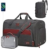 Garment Duffle Bags for Travel, Convertible Garment Bag for Men Women, Carry On Duffle Bag Backpack with Shoe Compartment & Toiletry Bag, 4 in 1 Hanging Suitcase Suit Travel Bags (Grey)