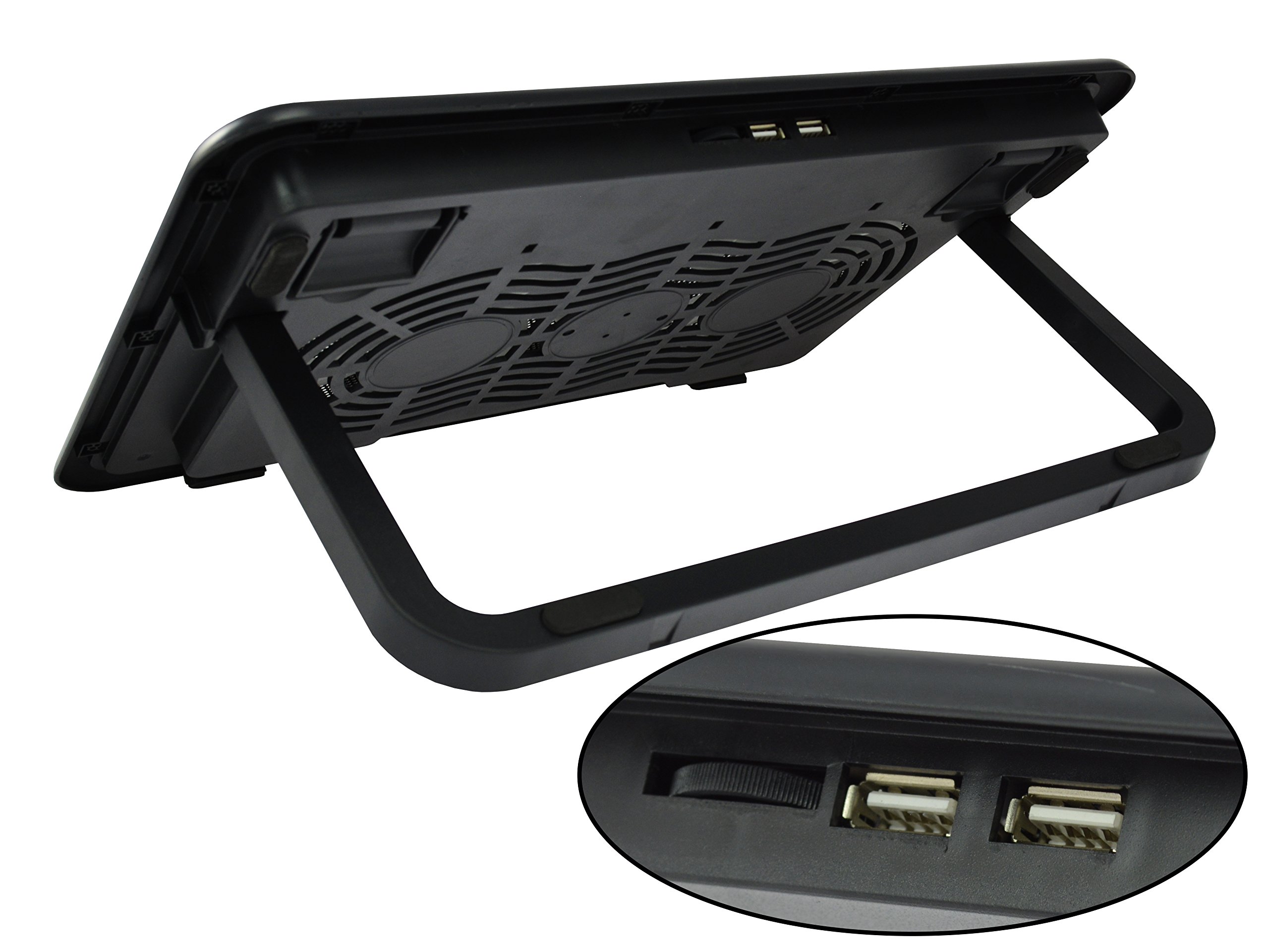 AABCOOLING NC20 Laptopkoelstandaard – Stille Aluminium Koeler Met Verstelbare Hoek (6,5°–45°), USB-aansluiting, Blauwe LED, Geschikt Voor 10–15,6 Inch Laptops