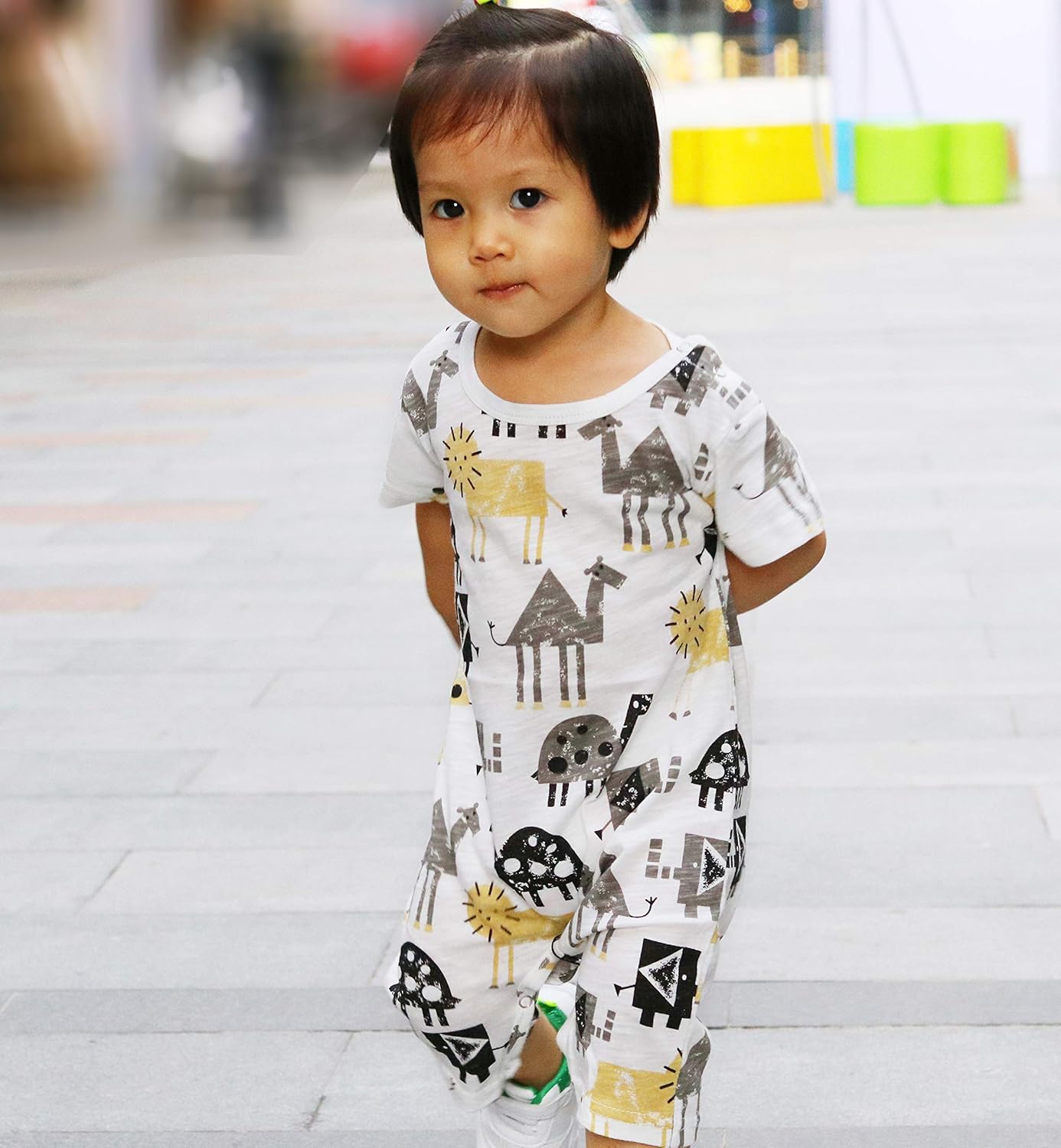 Newborn Girl's Baby Boys Infant Summer Short Sleeve Pajama Cute Cartoon Romper Overalls Outfits: Clothing