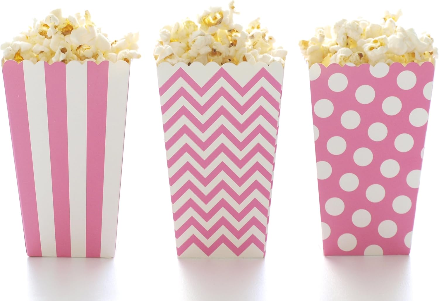 Hot Pink Popcorn Boxes (36 Pack) Party Favor Boxes, Mini