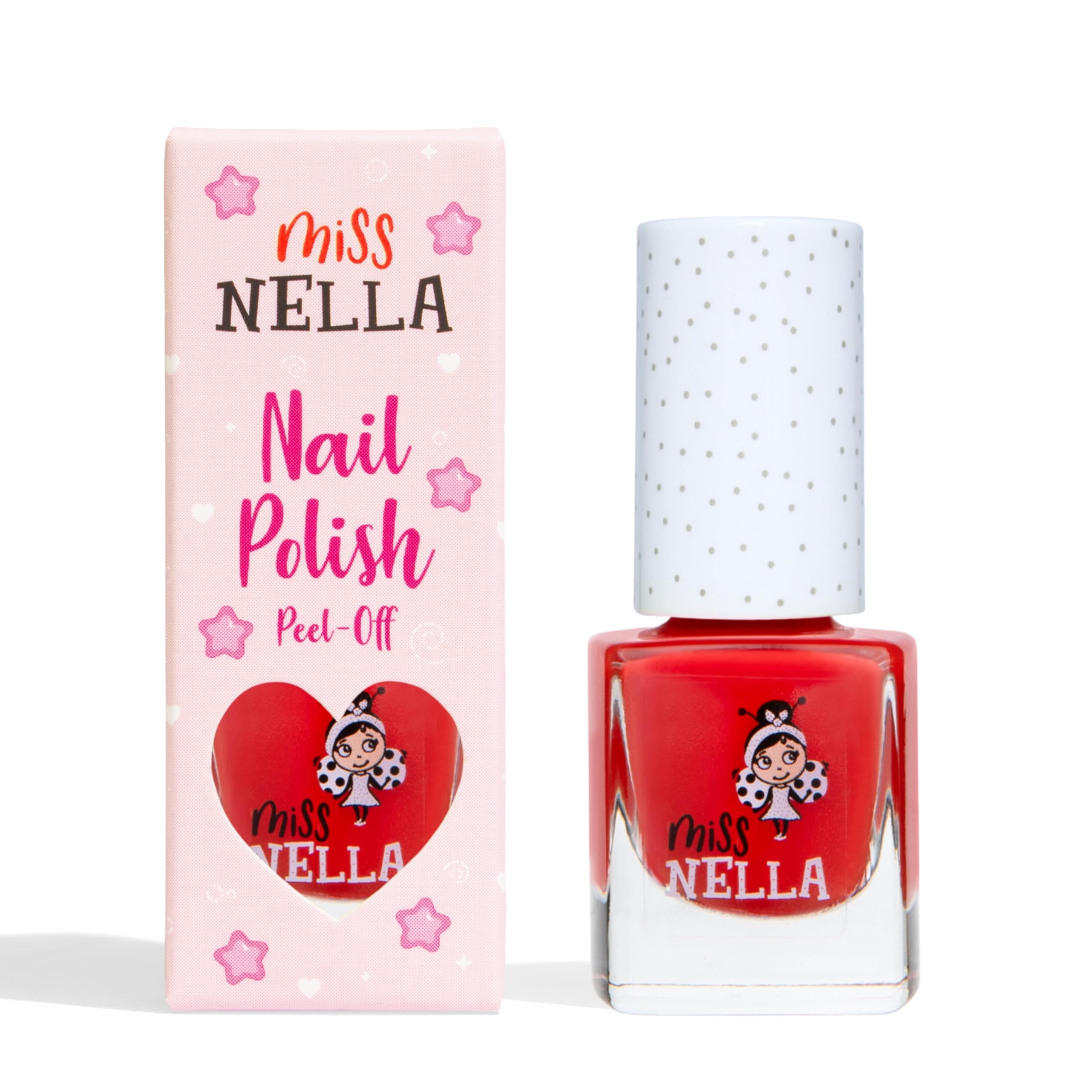 Miss Nella CLASS CLOWN– Safe Red Nail Polish for Kids, Non-Toxic & Odour Free Formula for Children and Toddlers, Natural Water Based for Easy Peel Off