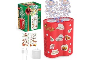 P PANACARE PANACARE Fireworks Bubble Machine Automatic Bubble Machine with 240 ml Bubble solution/26 Holes/Light Fireworks Bubble Toy Children's Gift for Outdoor Party Birthday Wedding Christmas New Year