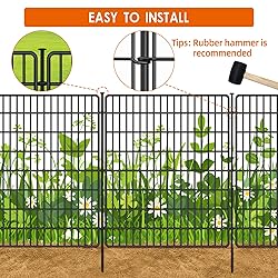 15 Panels No Dig Fence with Gate, 32 in(H) X 36