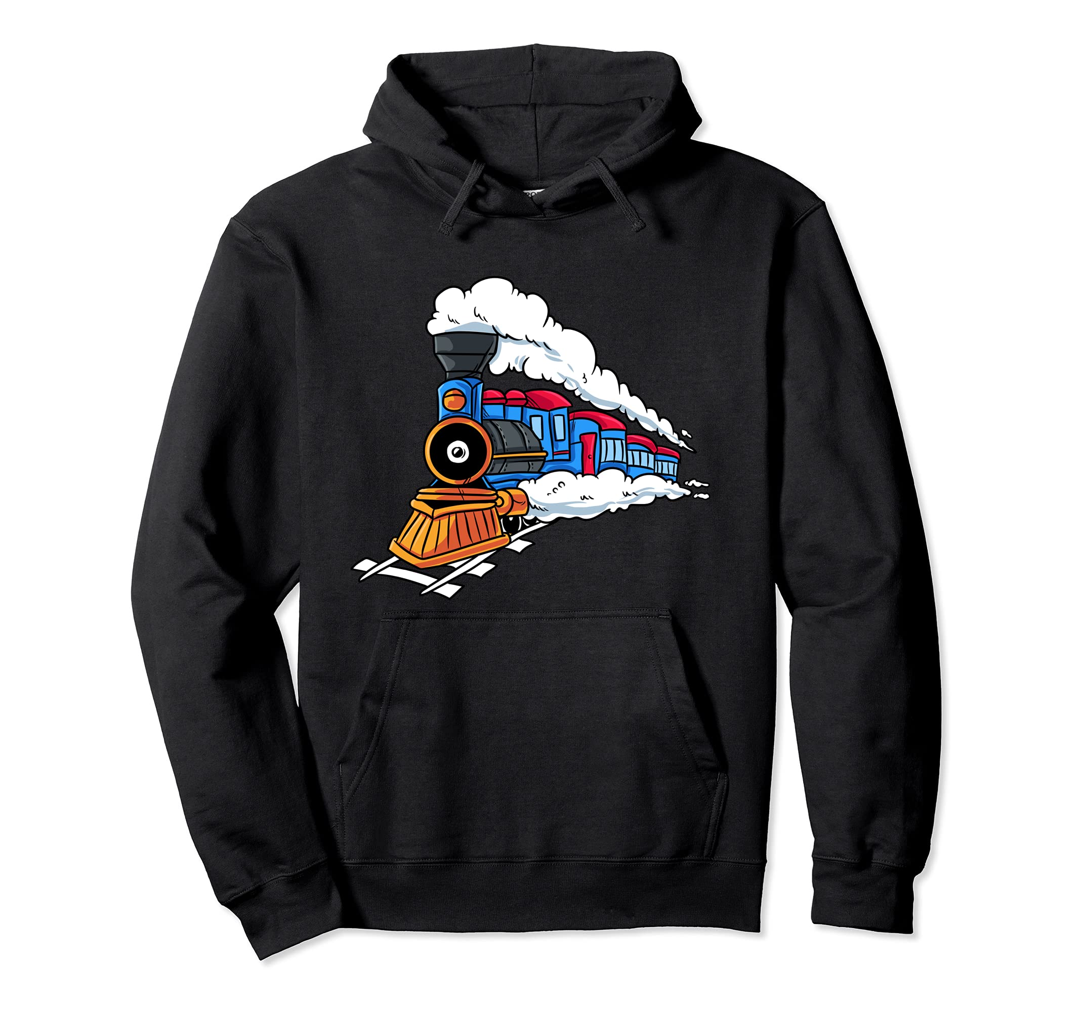 Steam Locomotive Train Gift for Kids Railroad Conductor Pullover Hoodie