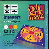 24 GAME 96-Card Deck: Integers Math Card Game | Integers edition with positive and negative numbers; 96 cards, self-checking, for middle school, grades 6 and up.