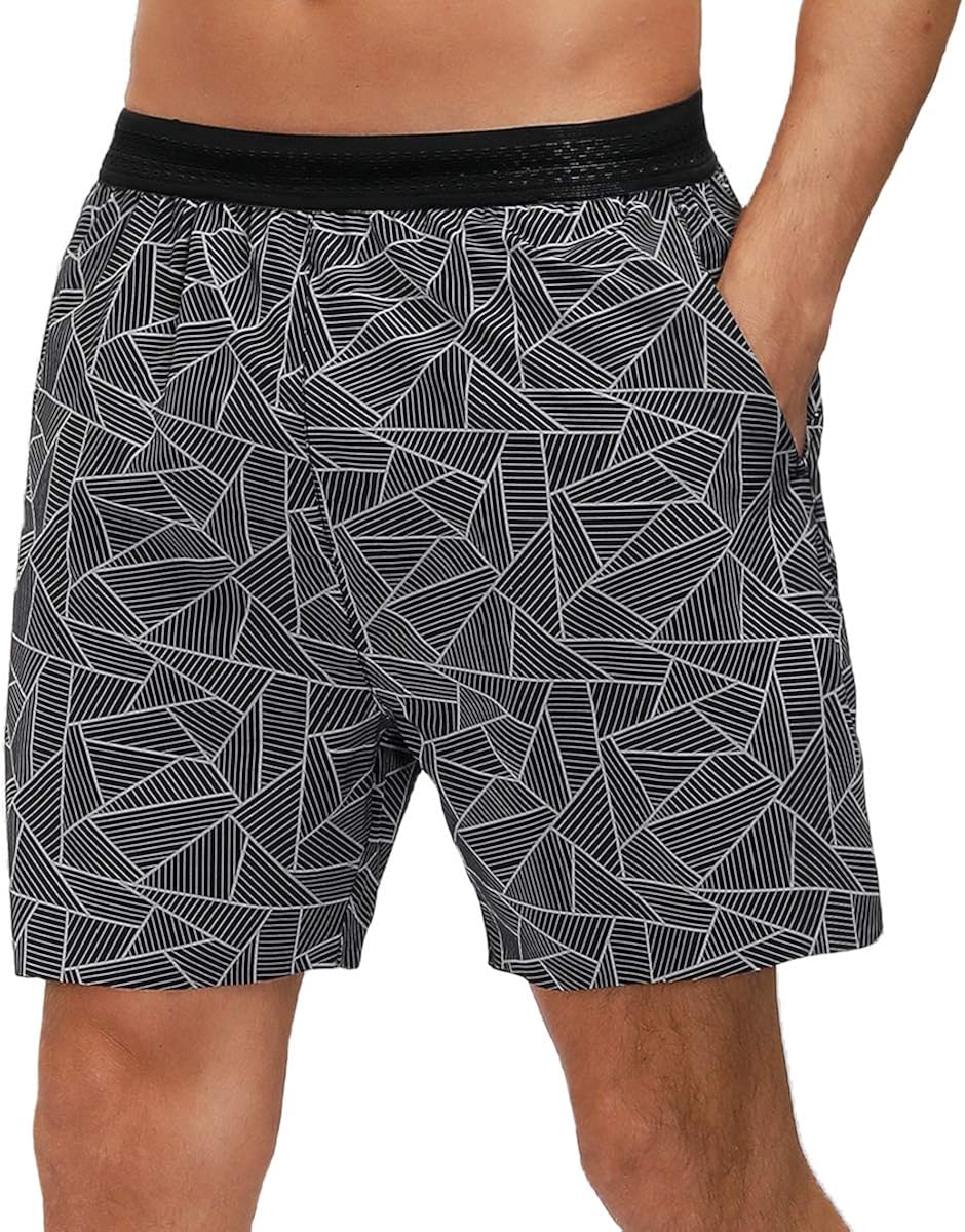 Libin Men's 5 Inch Inseam Running Shorts Quick Dry Fit Workout Gym Athletic Shorts with Brief Liner,Zip Pocket: Clothing