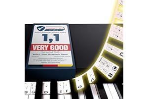 BELFORT Removable Piano Stickers - Reusable Silicone Strips - Note Labels for 88 Key Full Size - Learn with Piano Keyboard Stickers for Beginners - Including Gift Box - Learning Accessories (Adults & Kids)