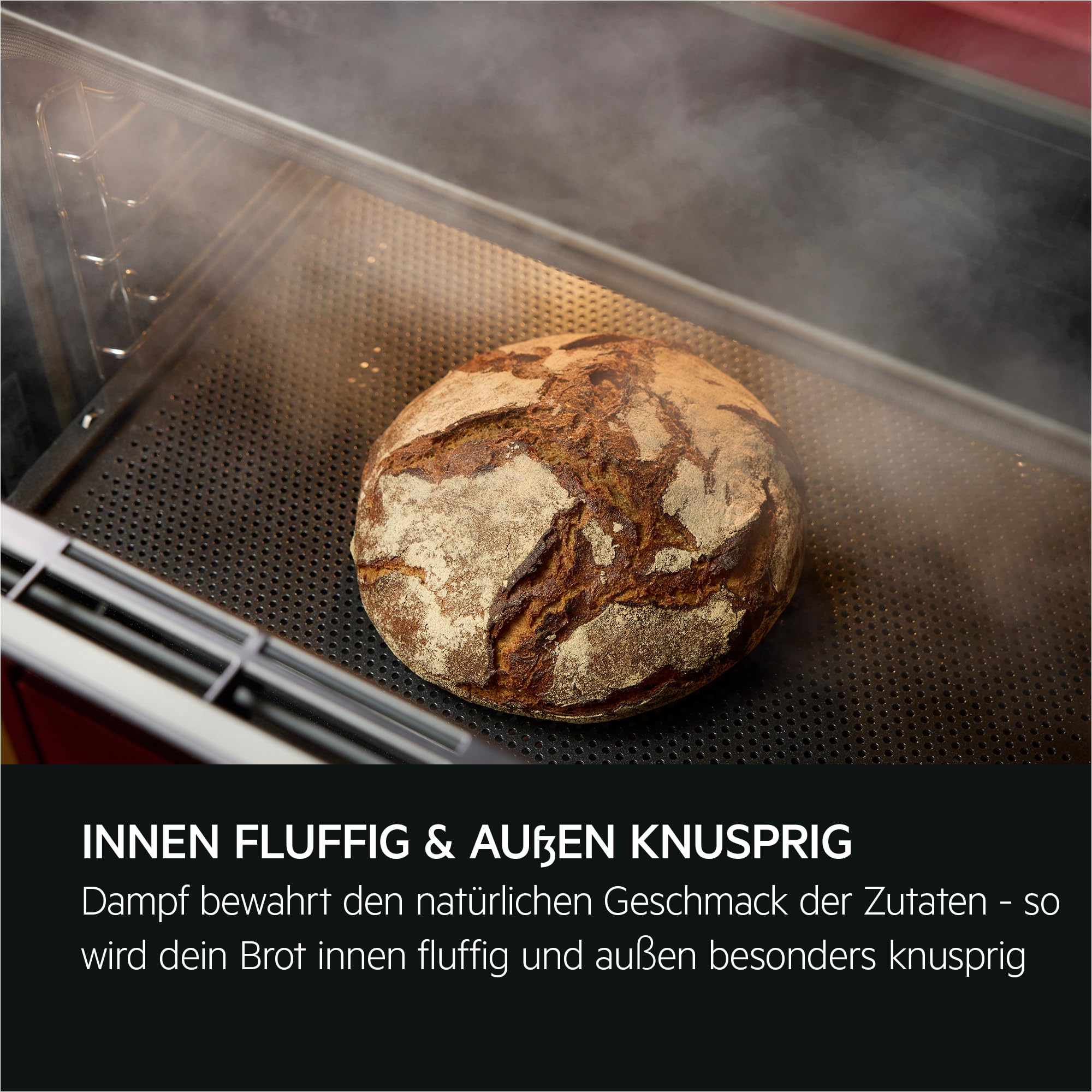 AEG Wifi Einbaubackofen, Serie 6 LED-Touchdisplay, Pyrolyse Selbstreinigung, 25% Dampfunterstützung: Außen Knusprig & Innen Saftig, Kerntemperatursensor für punktgenaues Garen, TR6PB50WSB 7