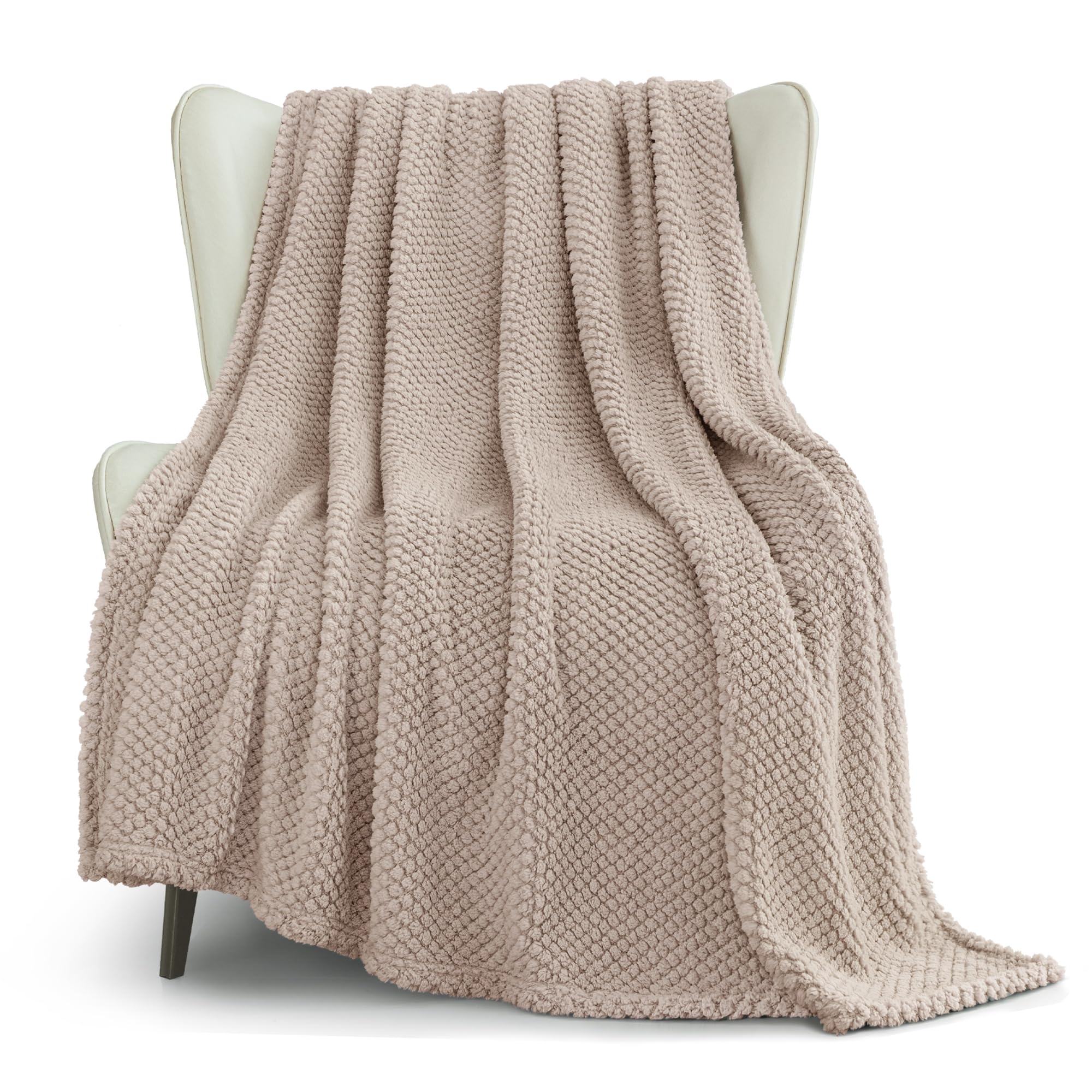 Photo 1 of Whale Flotilla Extra Large Fuzzy Fleece Throw Blanket for Couch, 50x70 Inch Fluffy Warm Soft Jacquard Blankets for All Season, Lightweight and Cozy, Camel