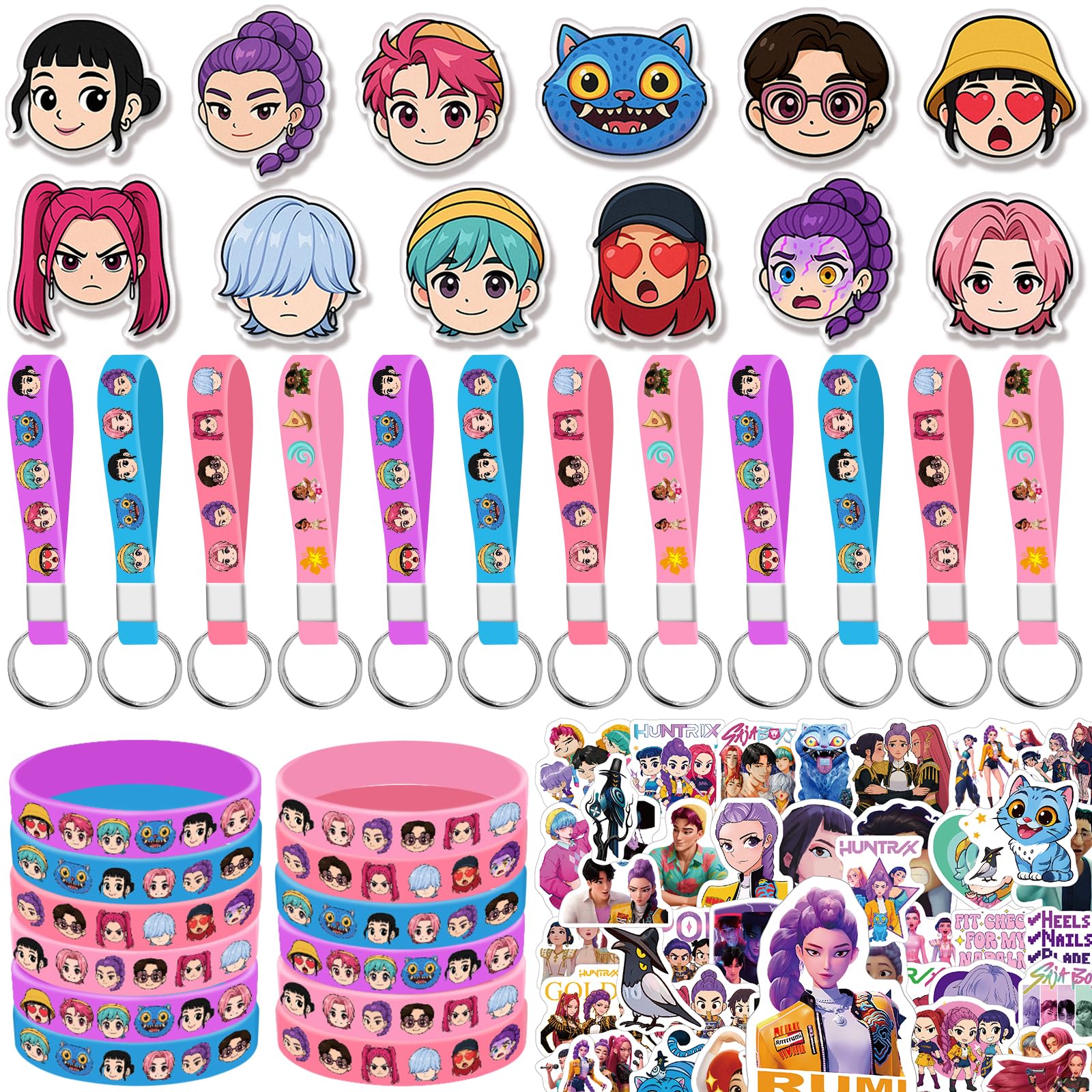 Photo 1 of Demon Hunters Birthday Party Supplies, 96PCS Party Gifts Merch Set for Kpop Theme Party