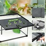 PawHut Glass Reptile Terrarium Medium 50x30x25cm with Thermometer view 4