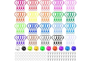 150 PCS Plastic Lobster Claw Keychain Clip, With 20 Colors Open Jump Rings, Lobster Claw Keychain Clips Assortment Kit Claw C