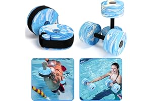 Jellydog Toy Water Aerobics Set for Aquatic Exercise, New Upgrade Aquatic Exercise Dumbbells and Foam Swim Aquatic Cuffs with Detachable Velcro, Aquatic Fitness Equipment for Water Workouts