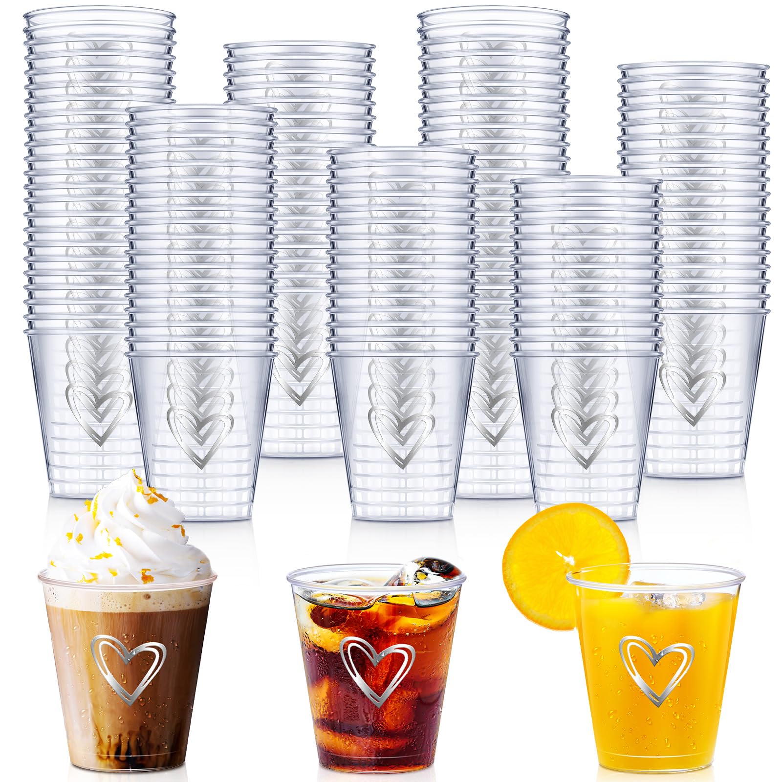 Photo 1 of Nuogo 100 Pcs wedding shot glasses shot glasses bulk 2 oz Disposable Shot Glasses Bulk Clear Plastic Love Heart Shot Small Tasting Cups for Guests Wedding Holiday Party Restaurant Kitchen