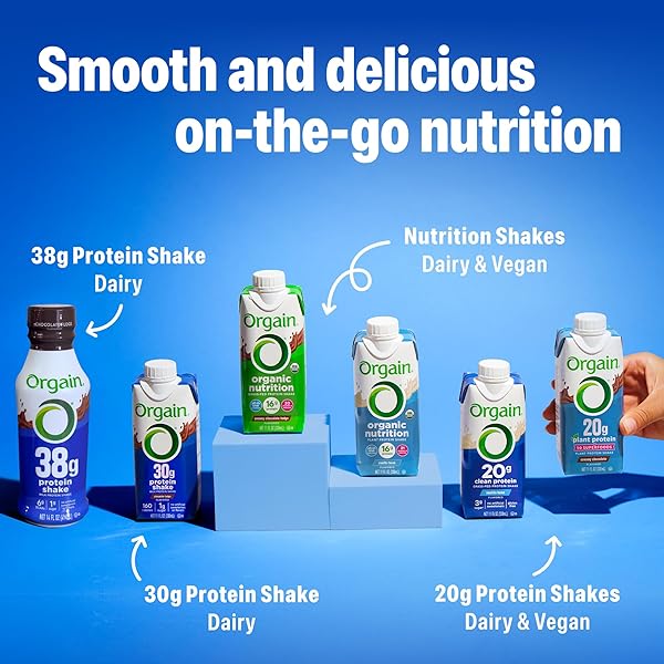 ORGAIN ORGANIC NUTRITIONAL VEGAN PROTEIN SHAKE, VANILLA BEAN – 16G PLANT BASED PROTEIN, MEAL REPLACEMENT, 21 VITAMINS & MINERALS, FRUITS & VEGETABLES, GLUTEN FREE, NON-GMO, 11 FL OZ (PACK OF 12)