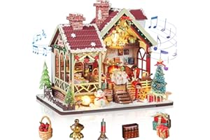Foyucool 2025 New Christmas Miniature House Kit, Tiny House Kit with Music and Light, DIY Mini House Building Kits for Adults to Building, Unique Gift for Birthday Christmas, Winterfest Have