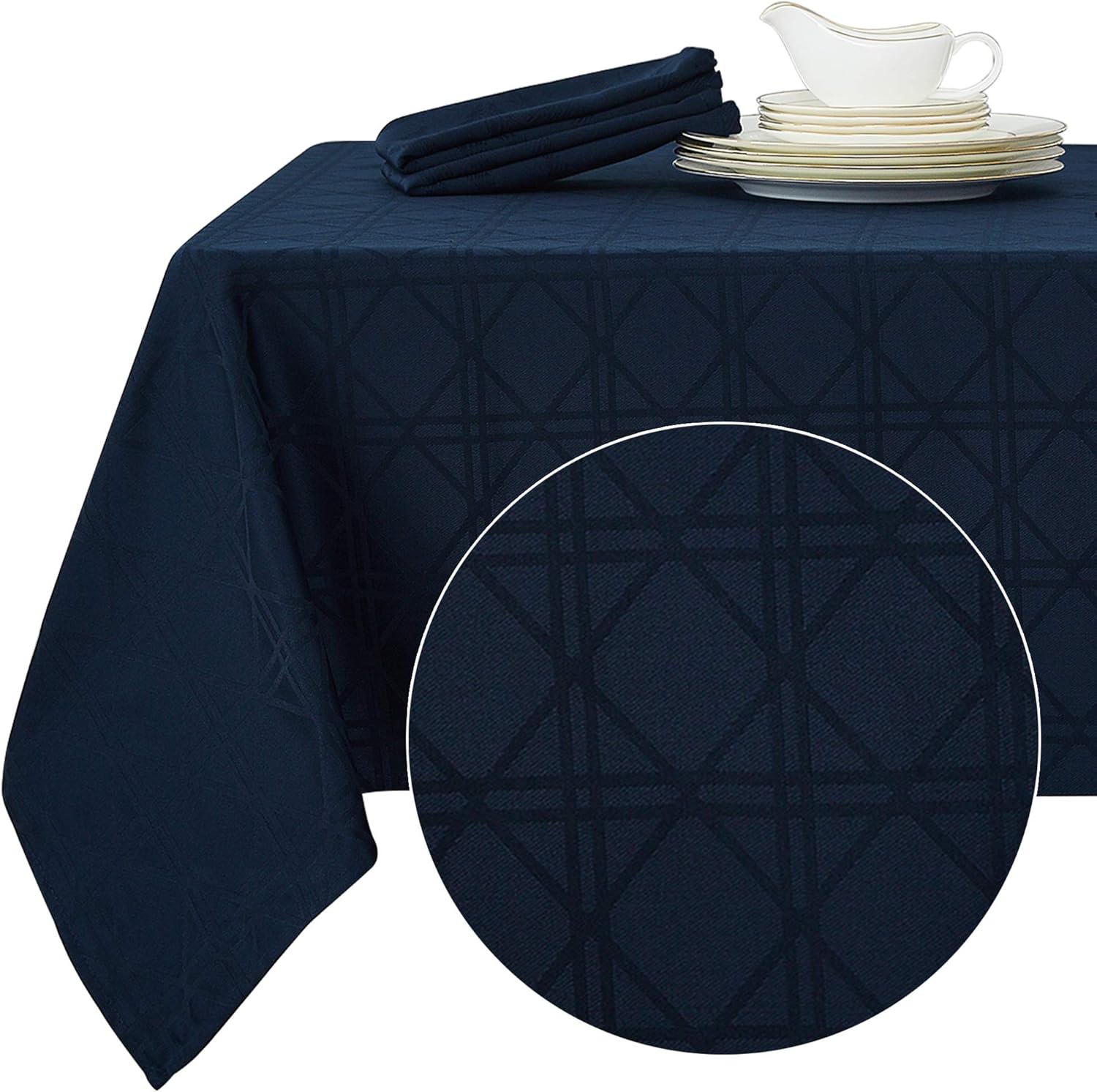 Best Table Runner With Matching Tablecloth Navy