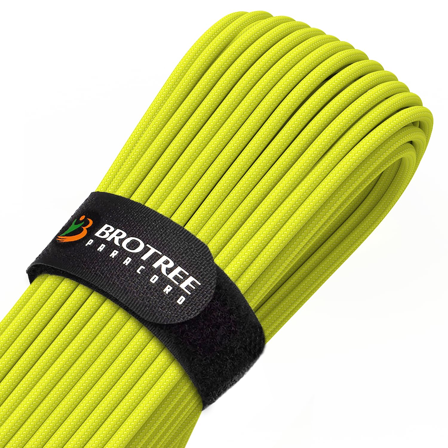 Brotree Paracord 4mm 30M 9 Strands 100% Nylon Rope Type 3 Parachute Cord for Outdoor, Bracelet, DIY - 280kg Breaking Load (Neon Yellow)
