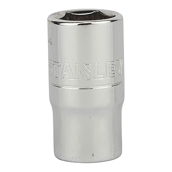 STANLEY STMT72880-8B-12 Chrome Vanadium Steel 6 Point Standard Socket, 1/4 inch, 9 mm(Silver)