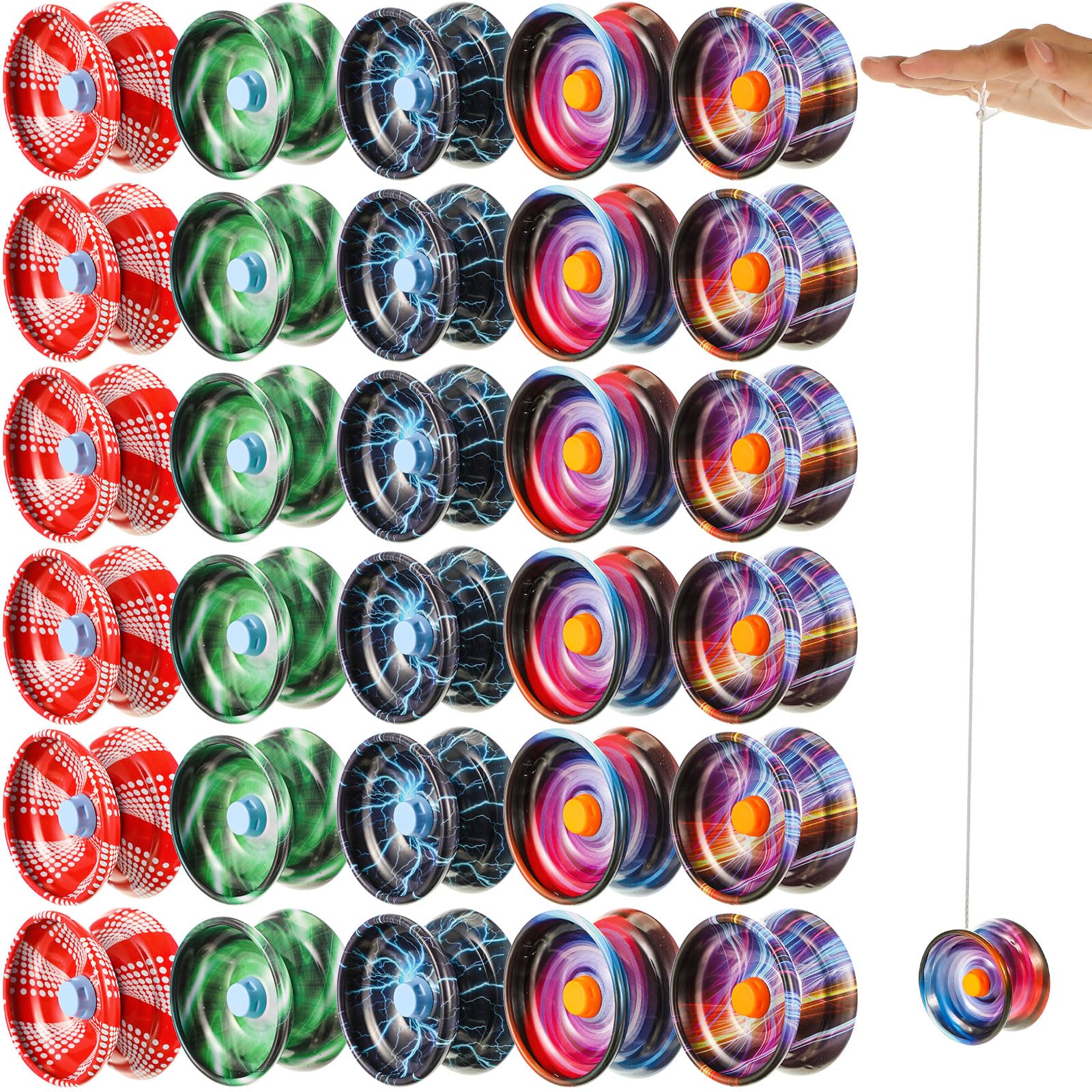 Photo 1 of Lenwen 30 Pieces Alloy Metal Yo Yo Responsive Yoyo Colorful Trick Yoyo Responsive Ball for Beginners, Adults Players, 5 Styles