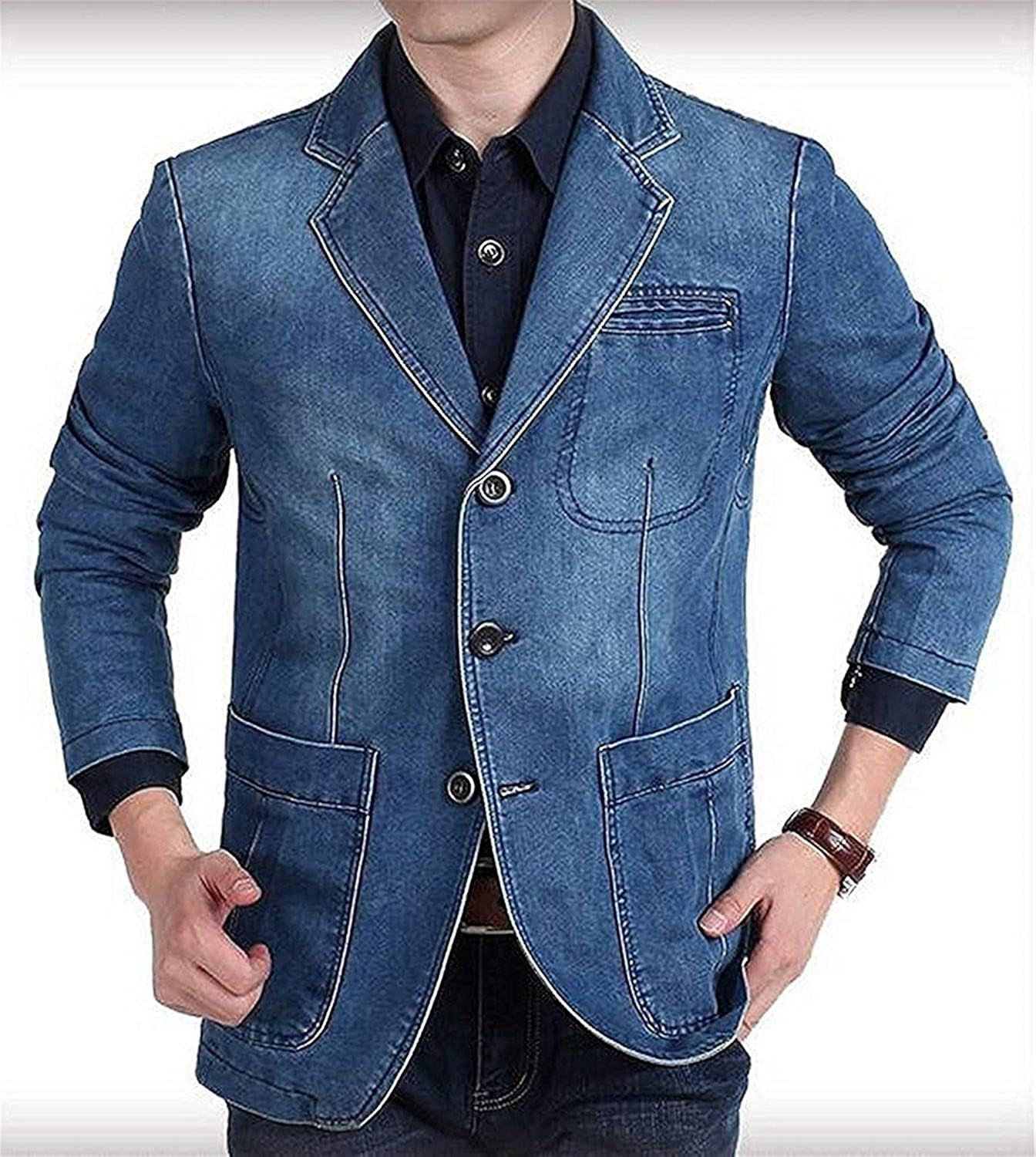 light blue sport coat with jeans