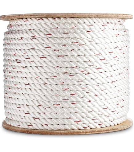 Cuerda De Nylon Corderie Italiane 1.8mm - 200 Metros, Blanco/Rojo, En Carrete