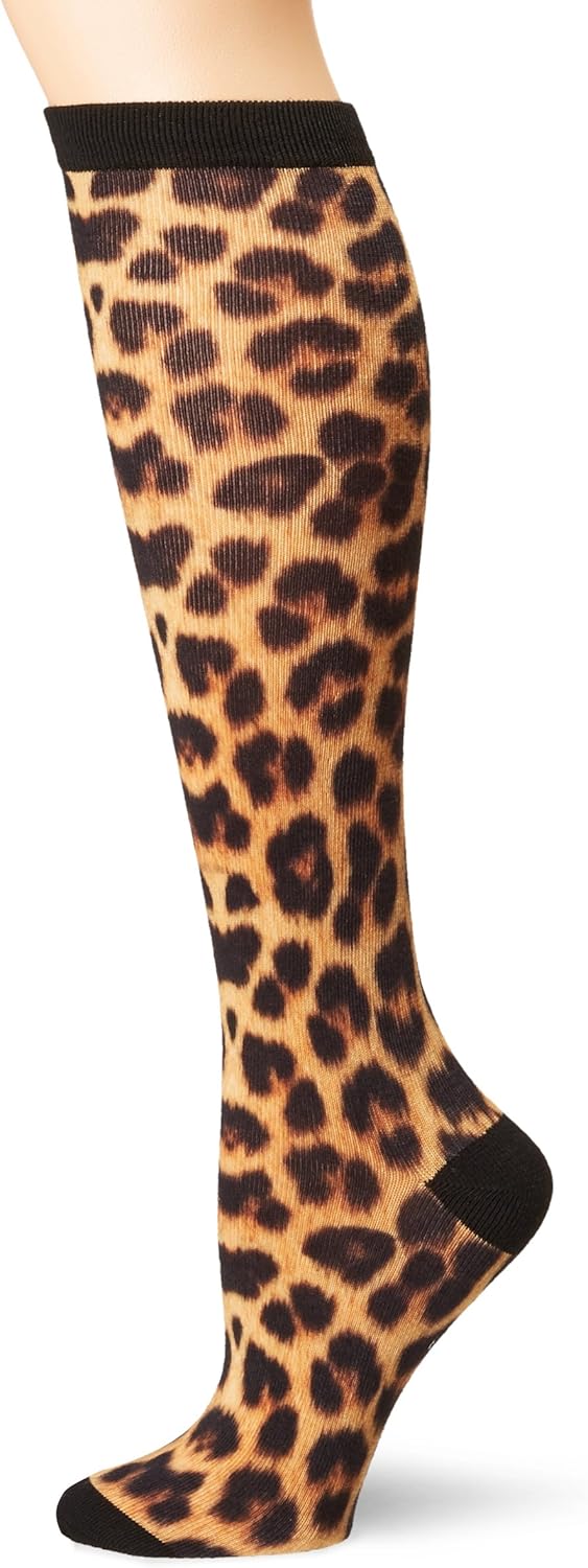 K. Bell Women's Out in The Nature Novelty Casual Knee High Socks, Leopard (Brown), Shoe Size: 4-10: Clothing
