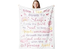 Punofell Baptism Gifts for Girl/Boys, First Communion Gifts for Girls, Baby Dedication Favors, Baptism Decorations Soft Blanket 40" x 50", Christening Presents for Christian Baby