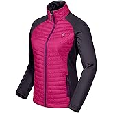 Little Donkey Andy Women's Insulated Hiking Jacket, Thermal Running Hybrid Jacket, Lightweight Breathable and Warm