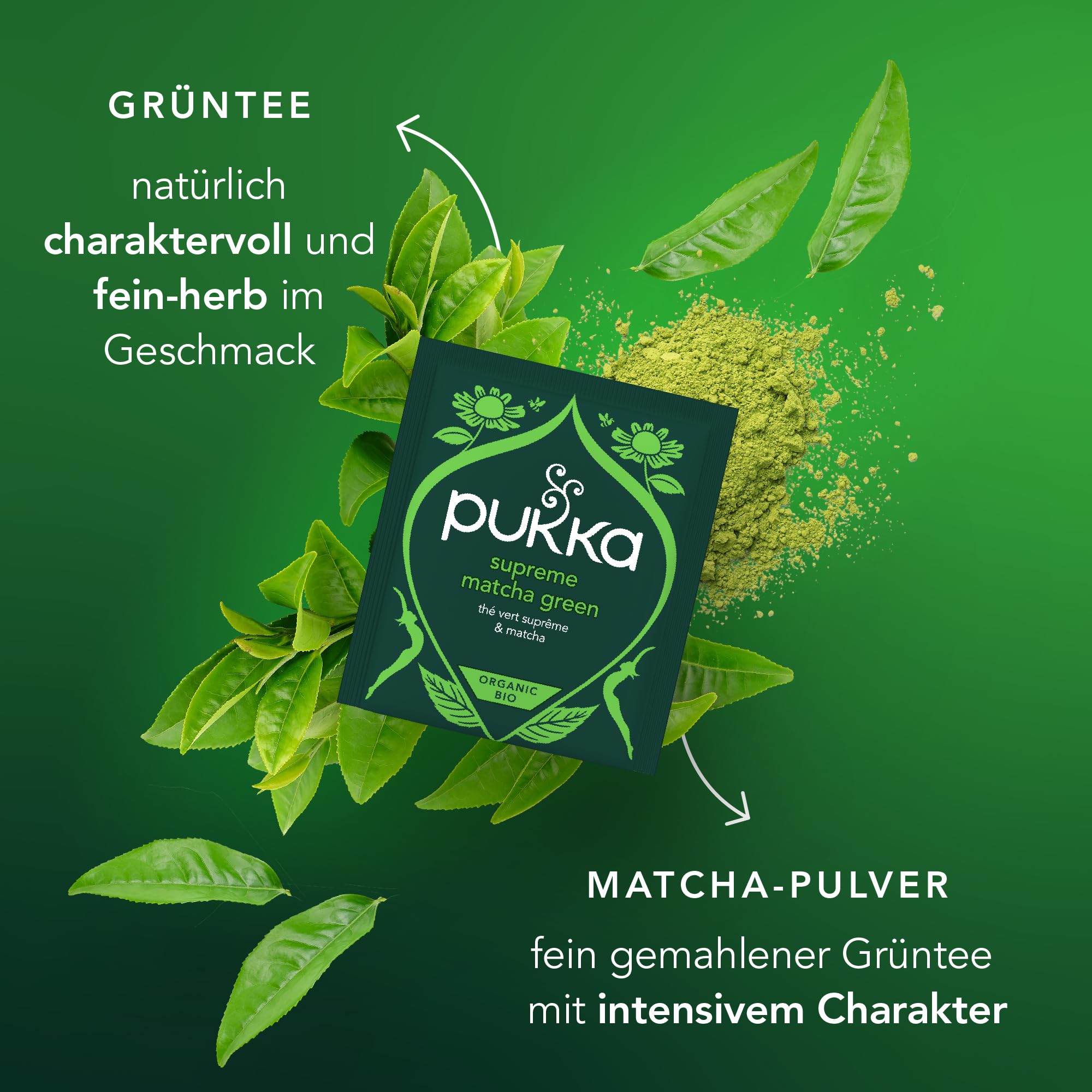 Pukka | Bio Kräutertee "Supreme Matcha Green" | Grüntee & Matcha | Grüner Tee für frische am Morgen | 1er Pack | 20 Teebeutel 5