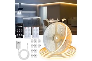 White COB LED Strip Lights 32.8Ft, 10M 2700K-6500K CCT White LED Light Strip with Remote & App, Music Sync 24V Dimmable White